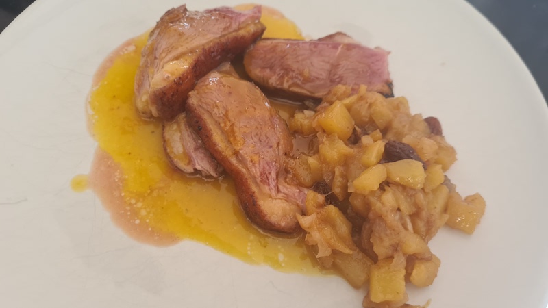 Magret amb chutney de mango 1 Magret amb chutney de mango