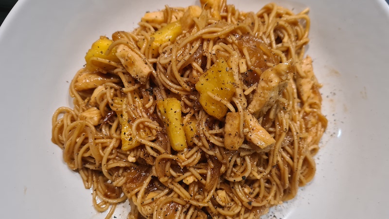 Fideus amb pollastre i pinya 1 Fideus amb pollastre i pinya